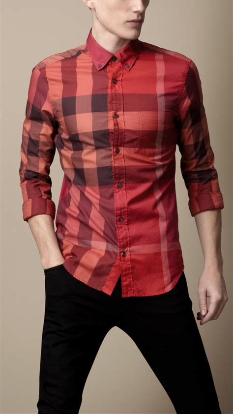 burberry brit for men button up|burberry check button up shirt.